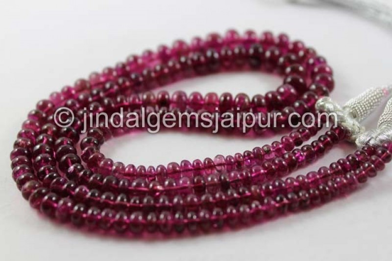 Rubellite Smooth Roundelle Shape Beads